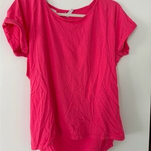Fabletics Vibrant Pink Cuffed Short Sleeve Tee